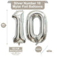 40 Inch Silver 10 Number Balloons Giant 10 Balloons Silver Birthday 10 Balloons 10Th Birthday Anniversary Events Party Decoratio