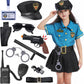 Toylink Girls Police Officer Costume For Kids Halloween Police Dress Up Role Play Cop Costume With Toy Accessories