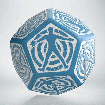 D12 Hit Location Blue & White Die