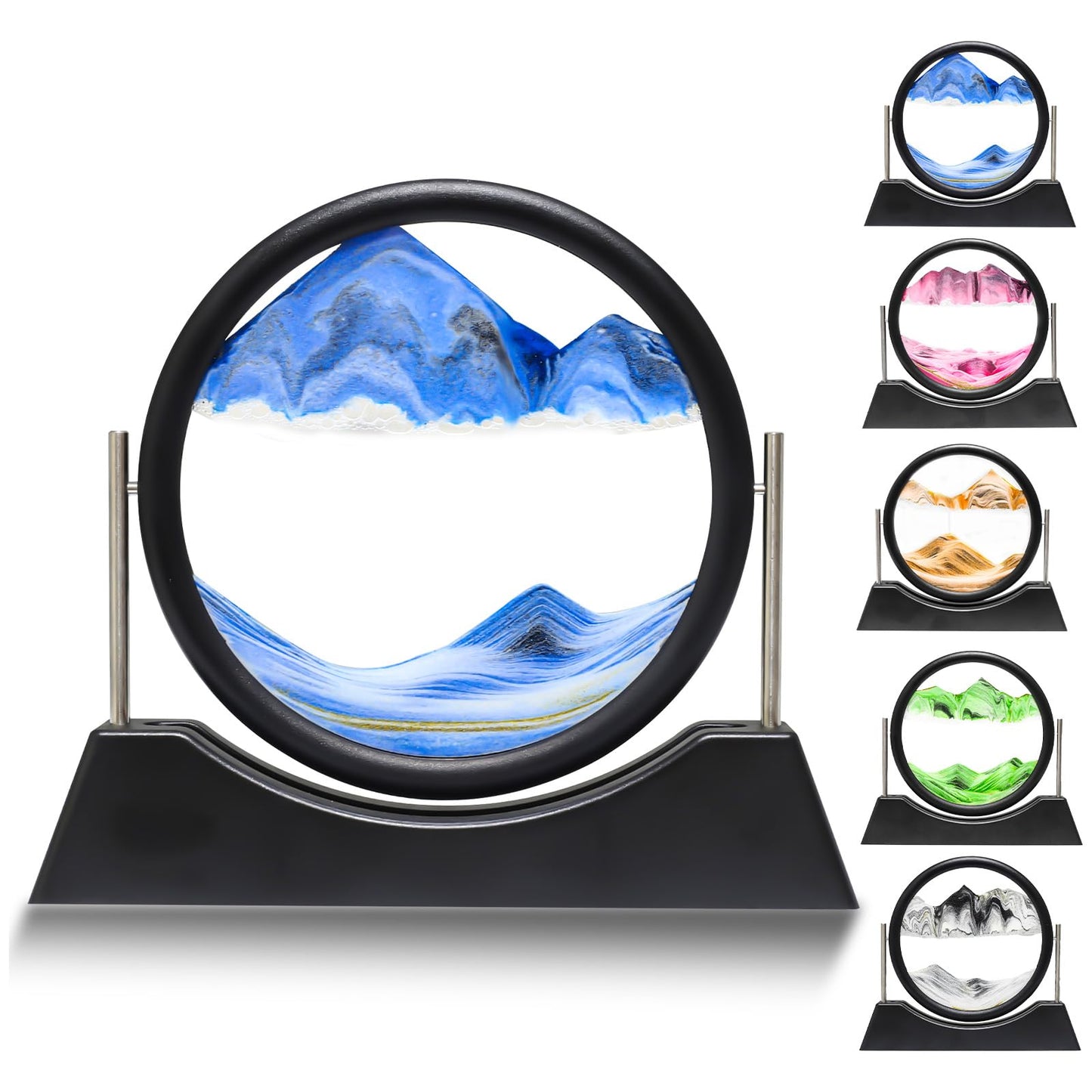 Liangding Moving Sand Art Liquid Motion,3D Flow Sand Painting Quicksand Decor,Stress Relief Moving Sand Art Picture With Round G
