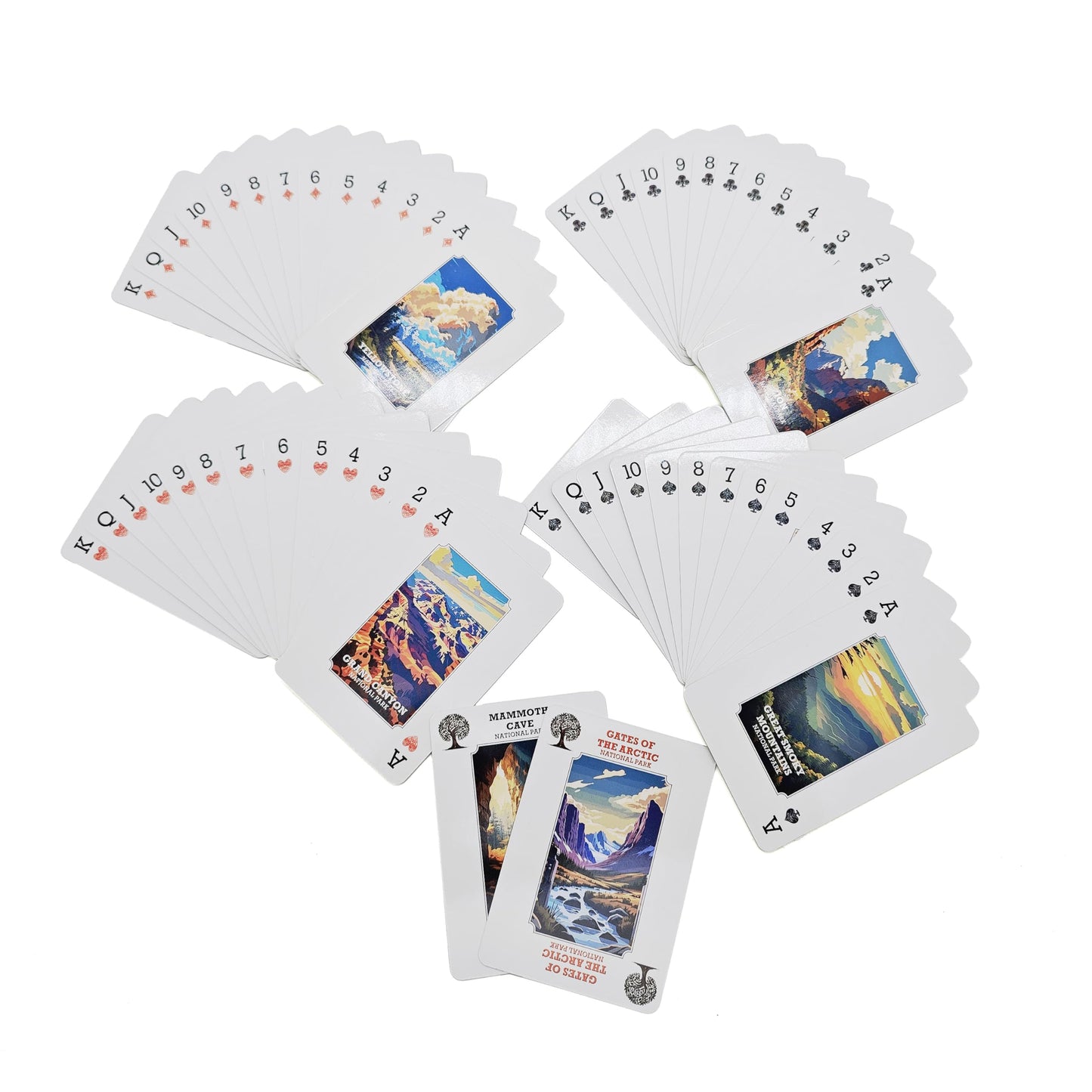 ASVP Shop National Parks Playing Cards - 54 Unique US Parks - Cardstock - 2.5 x 3.5 inches - Travel & Camping Gift for Nature Lovers
