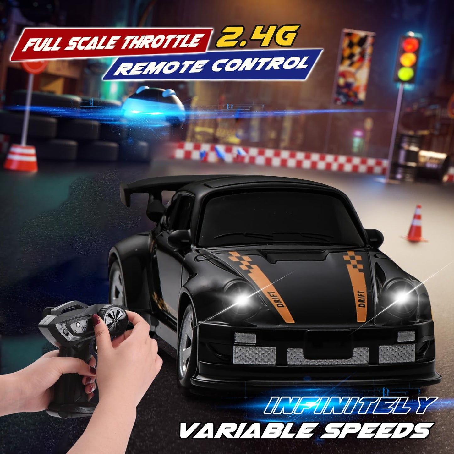 1/64 Scale Drift Rc Car,Mini Rc Sportscar 2.4Ghz Mini Racing Drift Racing Remote Contrl Car Model Toys Hobby Gift For Adults And