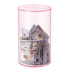 Hicocool Clear Piggy Bank For Adults Kids Must Break To Open, Pink Acrylic Piggy Bank Unopenable Money Savings Jar (8' H X 5' D)