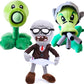 Jhesao 3 Pcs Plants And Zombies Plush Plants Sets Zombies Toy Pea, 1 2 Stuffed Soft Gatling Pea Doll, Newspaper Zombie Pvz Plush Figure Doll New