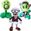 Jhesao 3 Pcs Plants And Zombies Plush Plants Sets Zombies Toy Pea, 1 2 Stuffed Soft Gatling Pea Doll, Newspaper Zombie Pvz Plush Figure Doll New