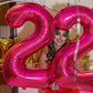 Hot Pink Number 7 Balloon 40 Inch, 7 Balloon Number, 7Th Birthday Decorations, Hot Pink Party Supplies For Boys Girls
