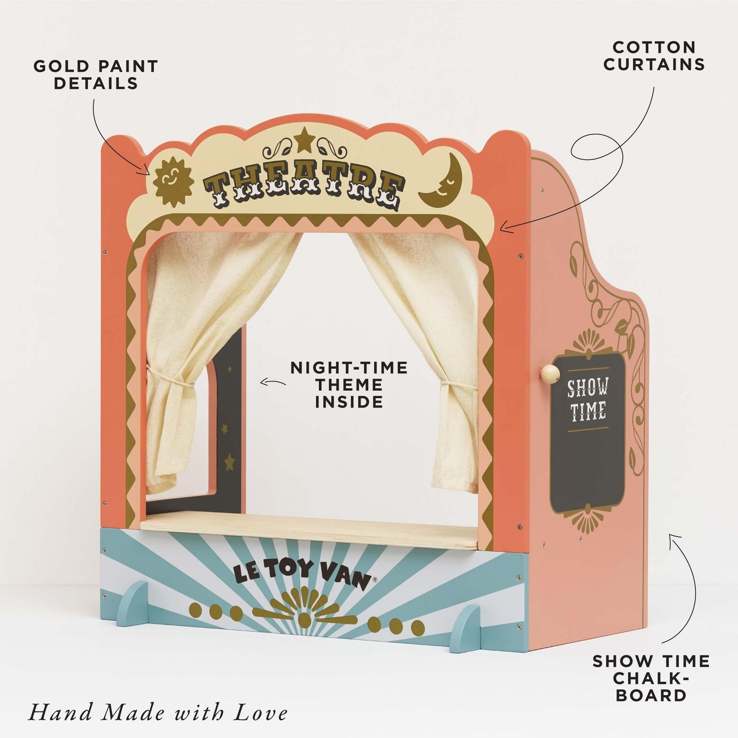 Le Toy Van - Wooden Tabletop Puppet Theatre | Imaginative Play Theatre - Suitable for Ages 3+ Years