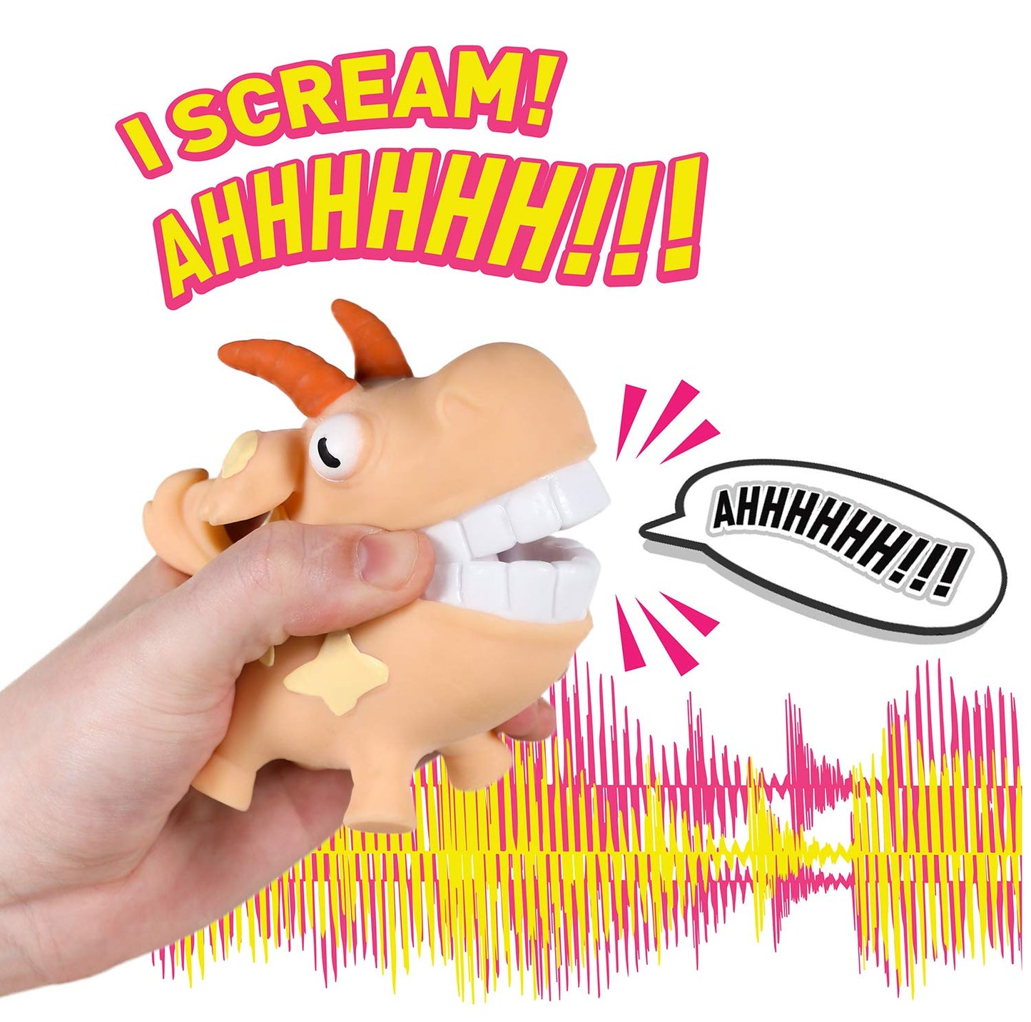 Scream-O Screaming Goat Toy - Squeeze The Goat'S Cheeks And It Makes A Funny, Hilarious Screaming Sound - Series 1 - Age 4+