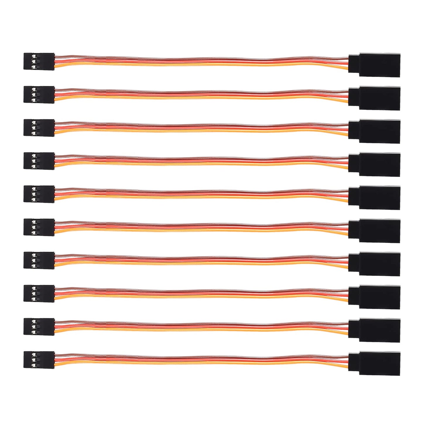 DIANN 10pcs 3-Pin JR Servo Extension Cable 1 JR Male to 2 Female JR Y Harness Servo Cable for RC Cars Trucks Airplanes Servo Rec