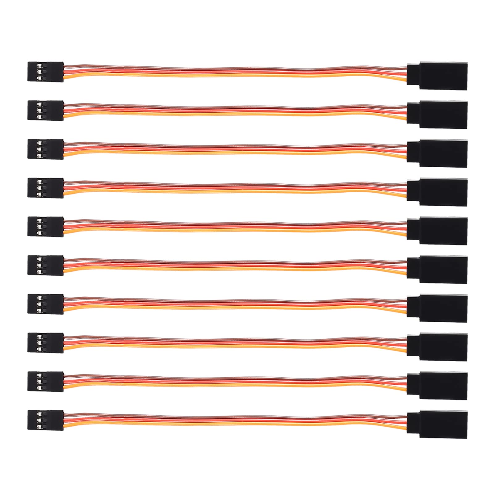 DIANN 10pcs 3-Pin JR Servo Extension Cable 1 JR Male to 2 Female JR Y Harness Servo Cable for RC Cars Trucks Airplanes Servo Rec