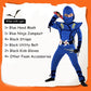 Satkull Blue Ninja Costume For Kids Ninja Deluxe Costumes Set With Ninjas Accessories For Boy Dress Up(Kids-S-4T/5T Blue)