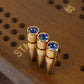 WE Games Brass Cribbage Pegs Set of 3 with Austrian Crystals, 1" x 0.125", Cobalt Blue Metal