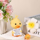 Boxob Mini Funny Positive Duck, 3.94'' Creative Wool Pocket Knitted Duck Toy Doll With Card Cute Crochet Tiny Positive Emotional