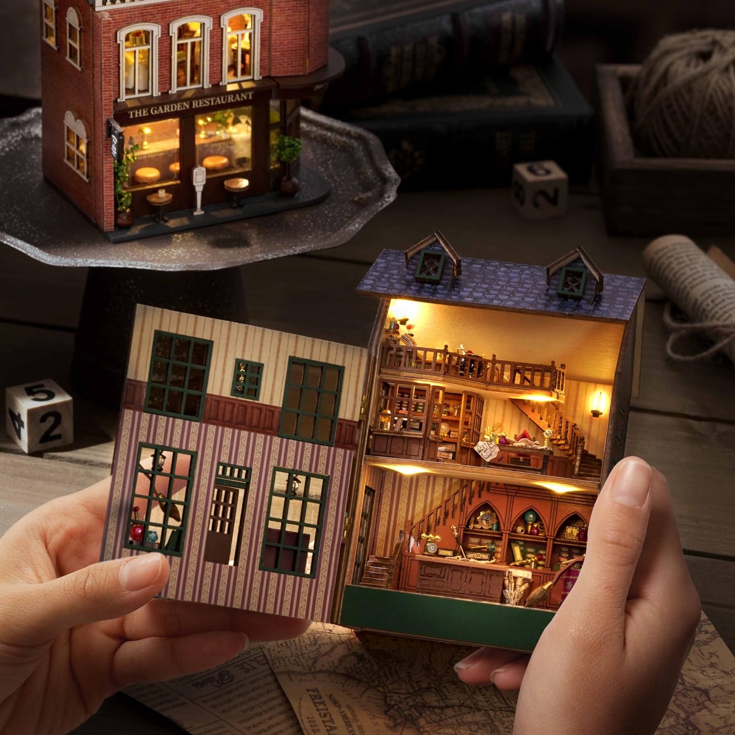 Diy Miniature House Kit, Cuteroom Wooden Dollhouse Kit Mini House Making Kit With Furnitures, Diy Dollhouse Kit Birthday Gift (M