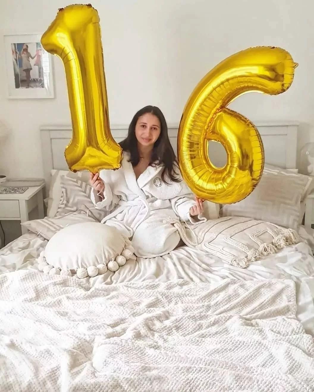 Gold Number 6 Balloon 40 Inch, 6 Balloon Number, 6Th Birthday Decorations, Gold Party Supplies For Boys Girls