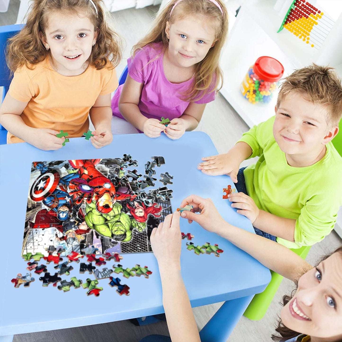 Lelemon Puzzles For Kids Ages 4-8,100 Piece Puzzles For Kids In A Metal Box, Educational Kids Puzzles Jigsaw Puzzles 100 Piece Puzzle Games Puzzle Toys Childrens Puzzles For Girls And Boys