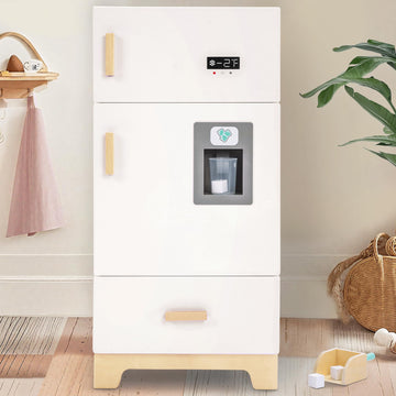 Labebe - Kitchen Wooden Fridge | Fridge Freezer For Toddlers, Kids' Kitchen Playset Toy, Baby Cabinet Refrigerator Pretend Play 