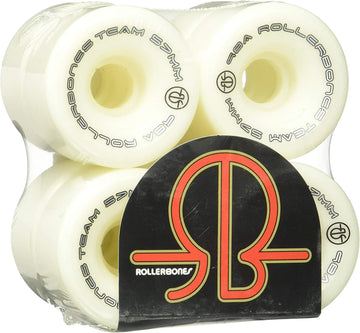 Rollerbones Team Logo 57Mm 98A White Recreational Roller Skate Wheels 8 Pk