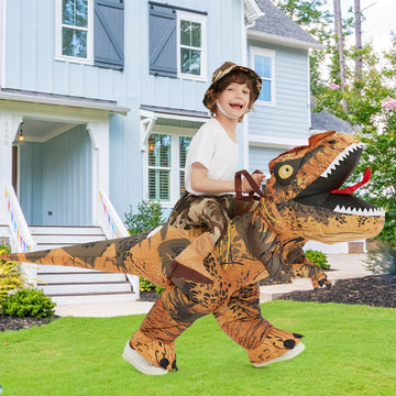Goosh Inflatable Dinosaur Costume Kids Halloween Blow Up Costume For Boy Girl Funny Riding T Rex For Party Cosplay (2-3Yrs)