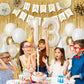 13Th Birthday Decorations For Girls, Gold Official Teenager Decorations White And Gold Balloons Happy Birthday Banner Tablecloth