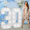 Imprsv Marquee Numbers Large 30Th-Birthday Decorations: 4Ft Light Up Number Party Decor 30 Year Old Women And Men Birthday Decor