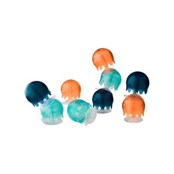 Boon Jellies Suction Cup Bath Toys - Bathtub Baby Sensory Toys - Jellyfish Suction Toys for Bath Time - Navy/Coral - Baby and To