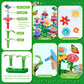 YEEBAY Flower Garden Building Toys - STEM Educational Play Set for Girls Age 3-7 - 148 PCS Multicolor Plastic Stacking Game