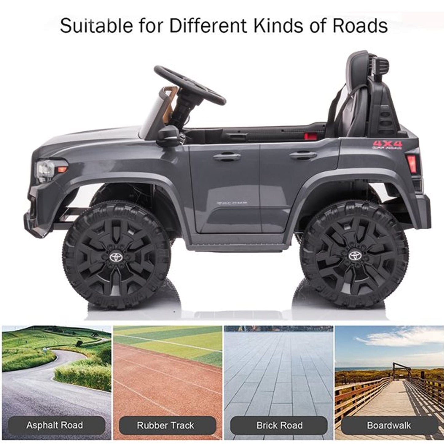 SEGMART 12V Electric Cars for Kids, Official Licensed Toyota Tacoma Ride on Car, Remote Control Truck Kids Car for Boys & Girls,