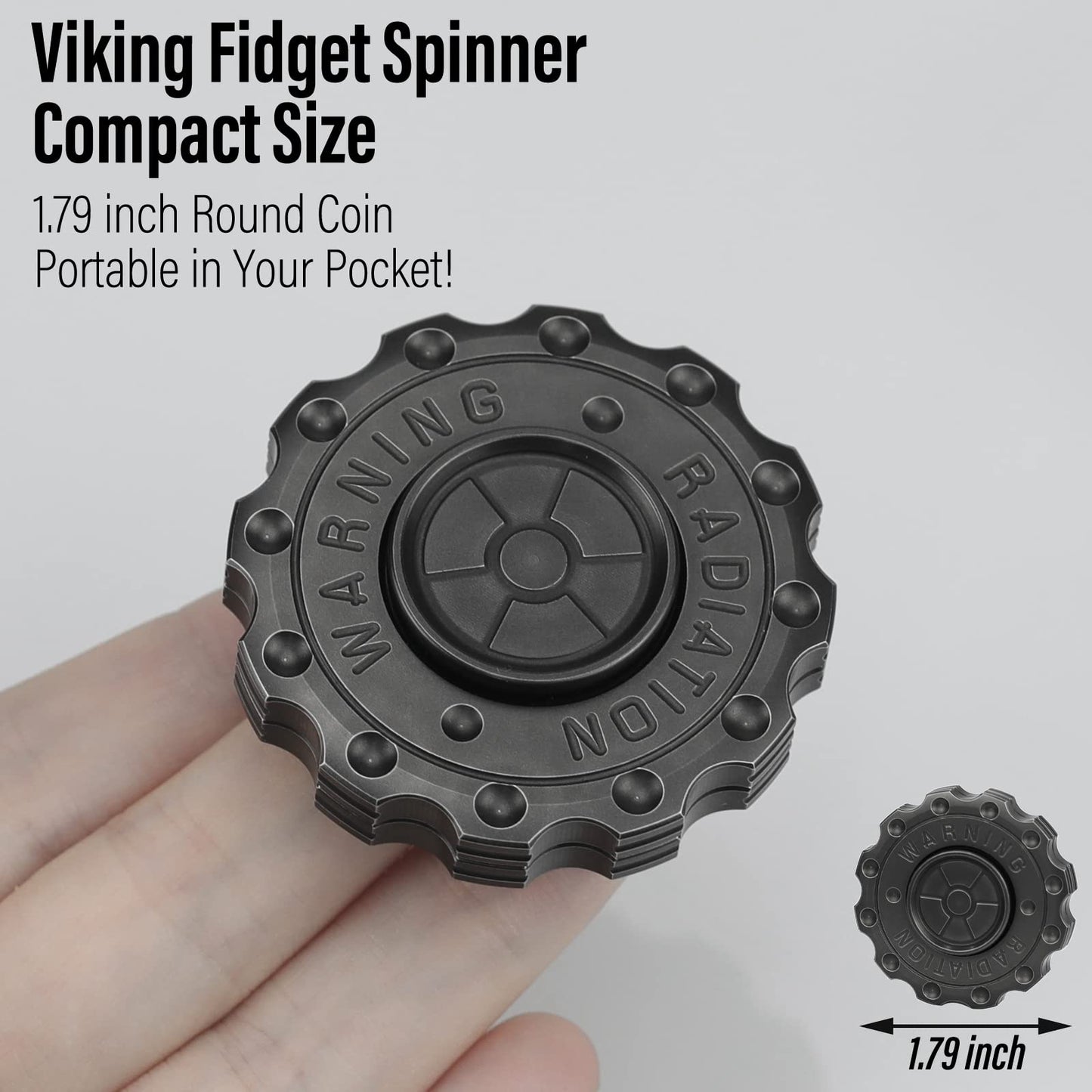 FREELOVE Viking Pirate Magnetic Slider & Fidget Spinners for mature-themeds  Heavy Metal Figette Spin  enhanced Bearing  Silent Long Spinning  Small Gossip Desgin  Stainless Steel Nuc Black