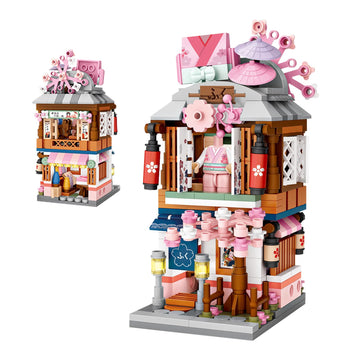 Elaicree Japanese Street View Shop Bricks, Mini Diy Building Blocks Model Moc Construction Toy (Kimono Shop)