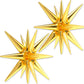 Partywoo Gold Star Balloons, 2 Pcs 42 Inch Large 14-Pointed Starburst Balloons, One-Piece Star Explosion Balloons With Ribbon, Point Star Foil Balloons, Mylar Balloons For Birthday Party Decorations