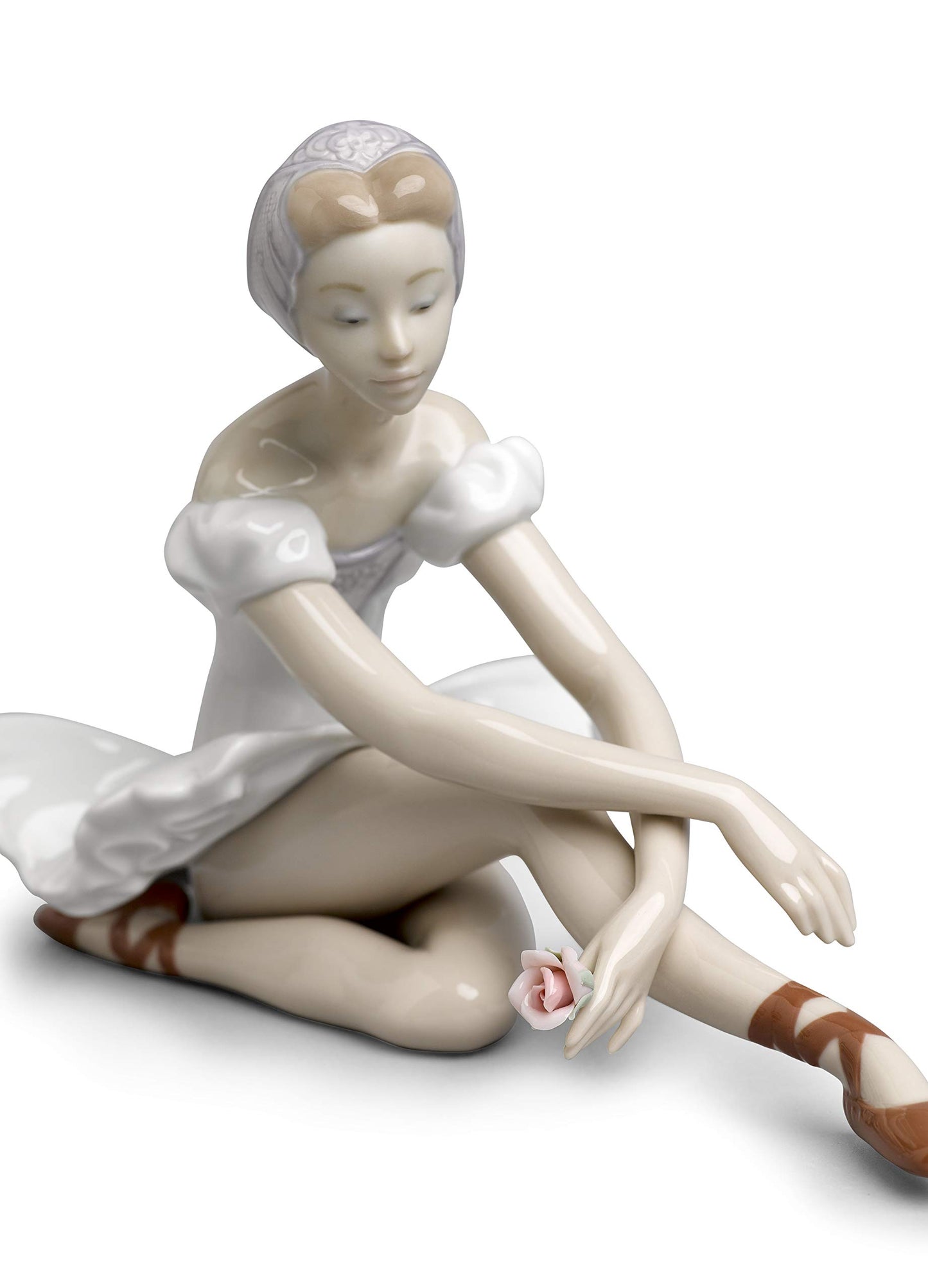 LLADRÓ Rose Ballet Figurine - Porcelain Ballerina - White - Model 5919