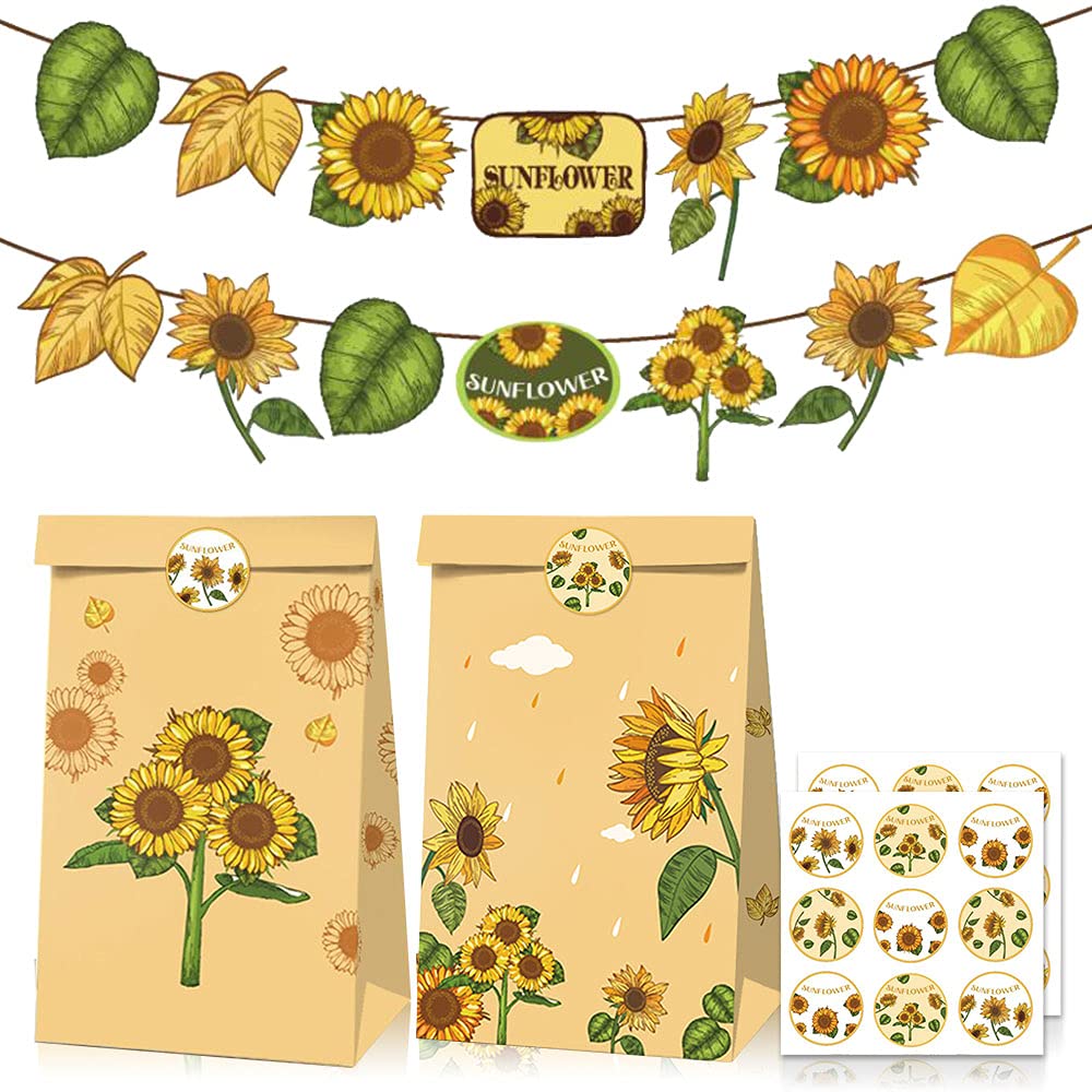 LaVenty 13 PCS Sunflower Birthday Banner & Decorations  Yellow Sunflower Theme  Summer Birthday Decoration