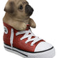 Ebros 'Paw-Star' Pups Lifelike Realistic Puppy Dog In Sneaker Chucks Shoe Statue Pedigree Breed Dogs Puppies Collectible Decor With Glass Eyes Pet Memorial Figurine (Fawn Pug)