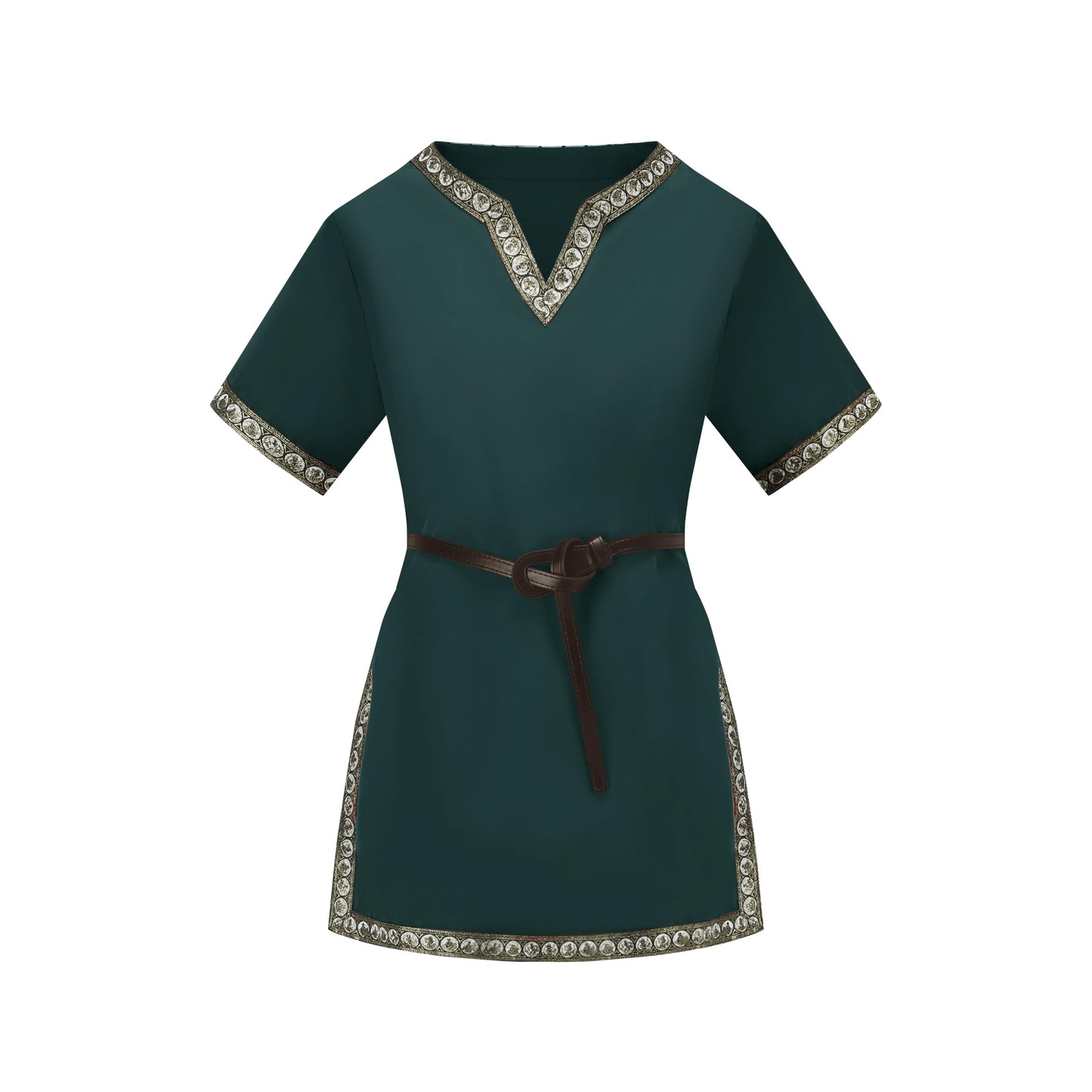 Emitory Boys Medieval Knight Costume Kids Tunic Renaissance V Neck Shirt Viking Vintage Warrior Halloween Tops