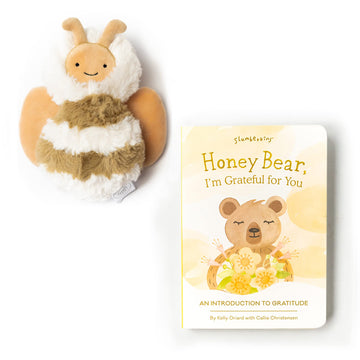 Slumberkins Honey Bear Board Book & Bee Mini | Teach Kids Gratitude & Support Emotional Intelligence For Ages 0+ (Bee)