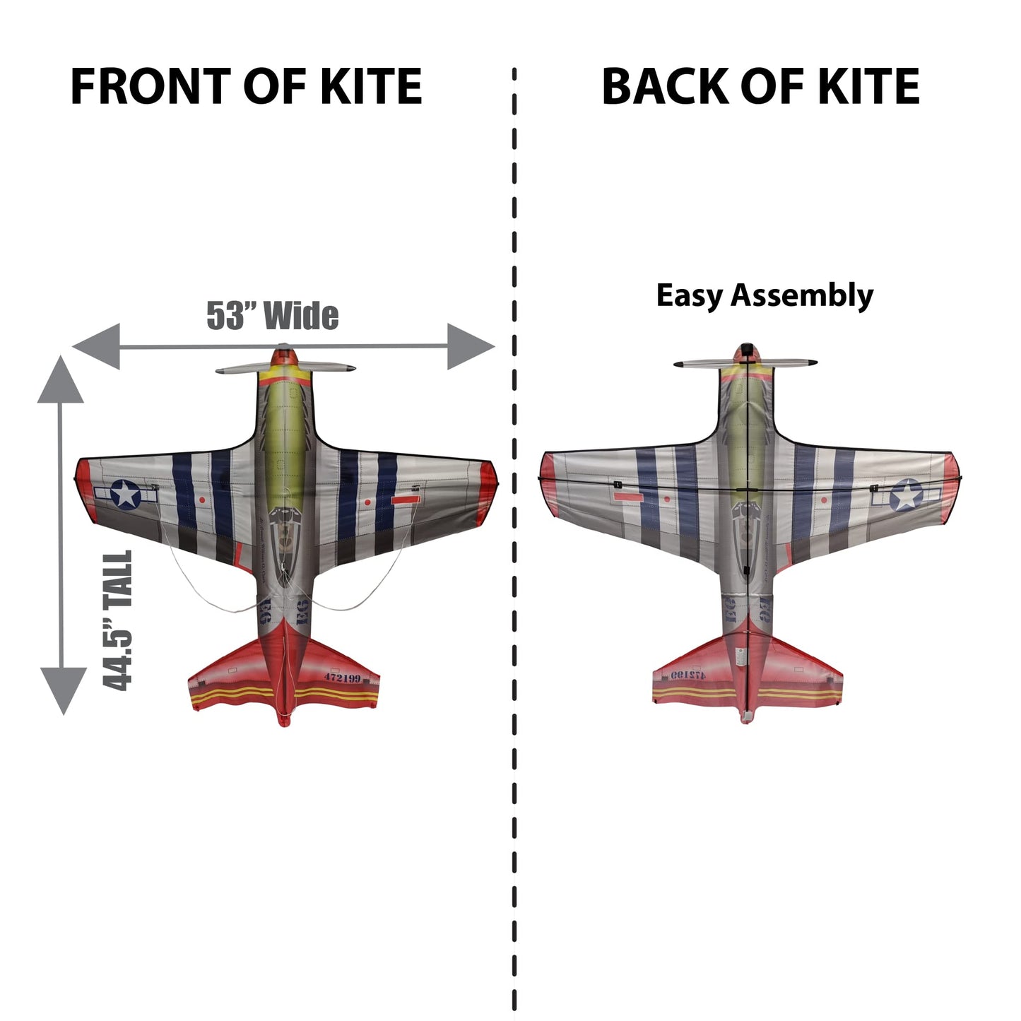 X-Kites WindNSun FlightZone Mustang Ripstop Nylon Air Kite  53 Inches Wide