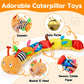 Baby Sensory Caterpillar Toys 0-3 Month Music Animal Stuffed Plush Toy For Infant 0-3-6-12 Month Tummy Time With Crinkle Rattle