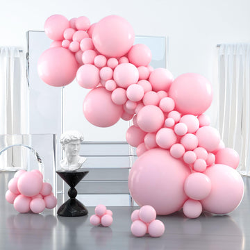 Partywoo Baby Pink Balloons, 125 Pcs Pink Balloons Different Sizes Pack Of 36 Inch 18 Inch 12 Inch 10 Inch 5 Inch For Balloon Arch As Party Decorations, Birthday Decorations, Wedding Decorations
