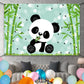 AWERT Polyester 6x3.6ft Cute Panda Backdrop Cartoon Panda Birthday Banner for Children Birthday Party Decorations Panda Birthday