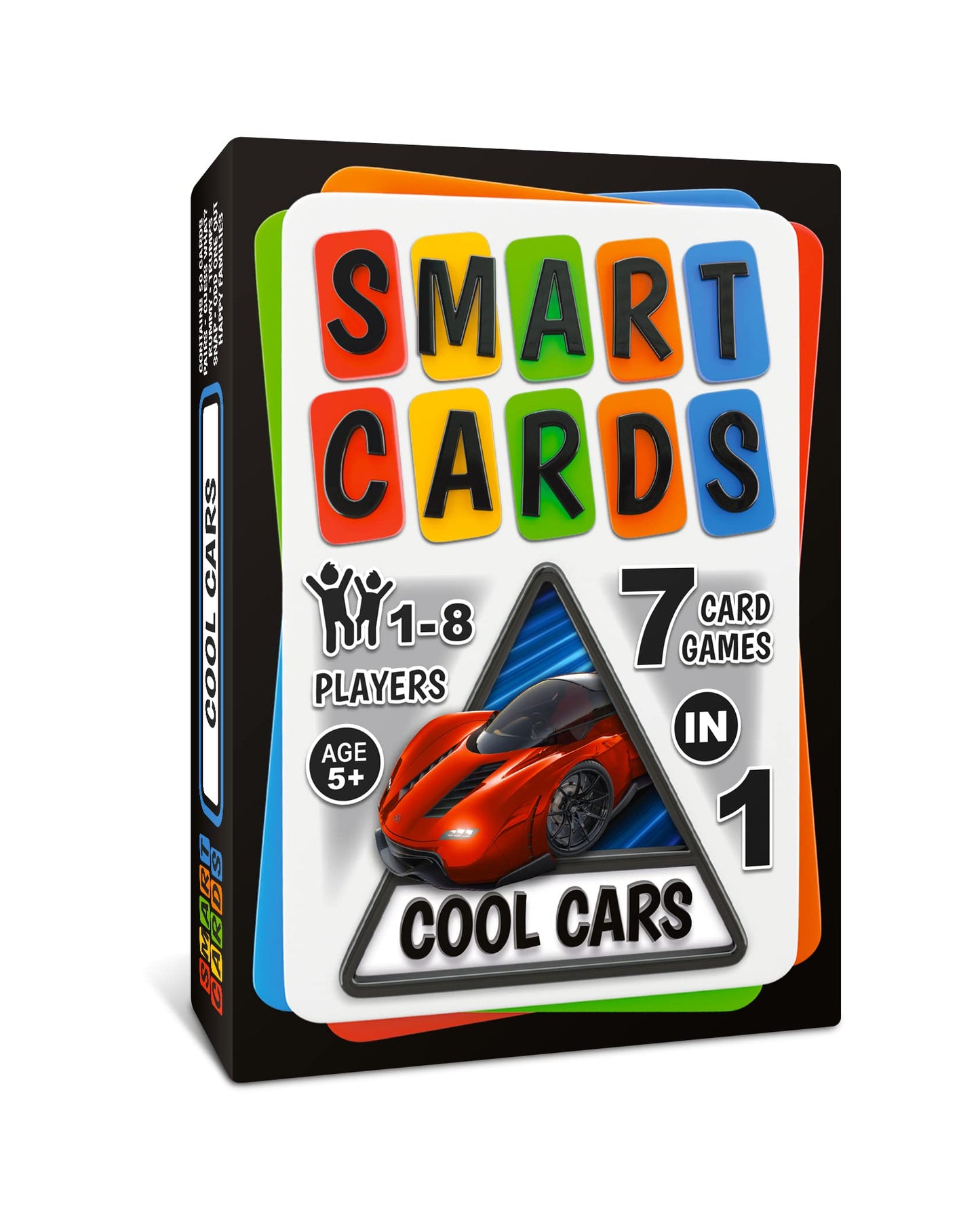 SMART CARDS Cars Card Games - Matching Pairs, Snap, Trumps, Rummy, Happy Families (8 Games To Play) | Age 5+, 1-8 Players | Fun