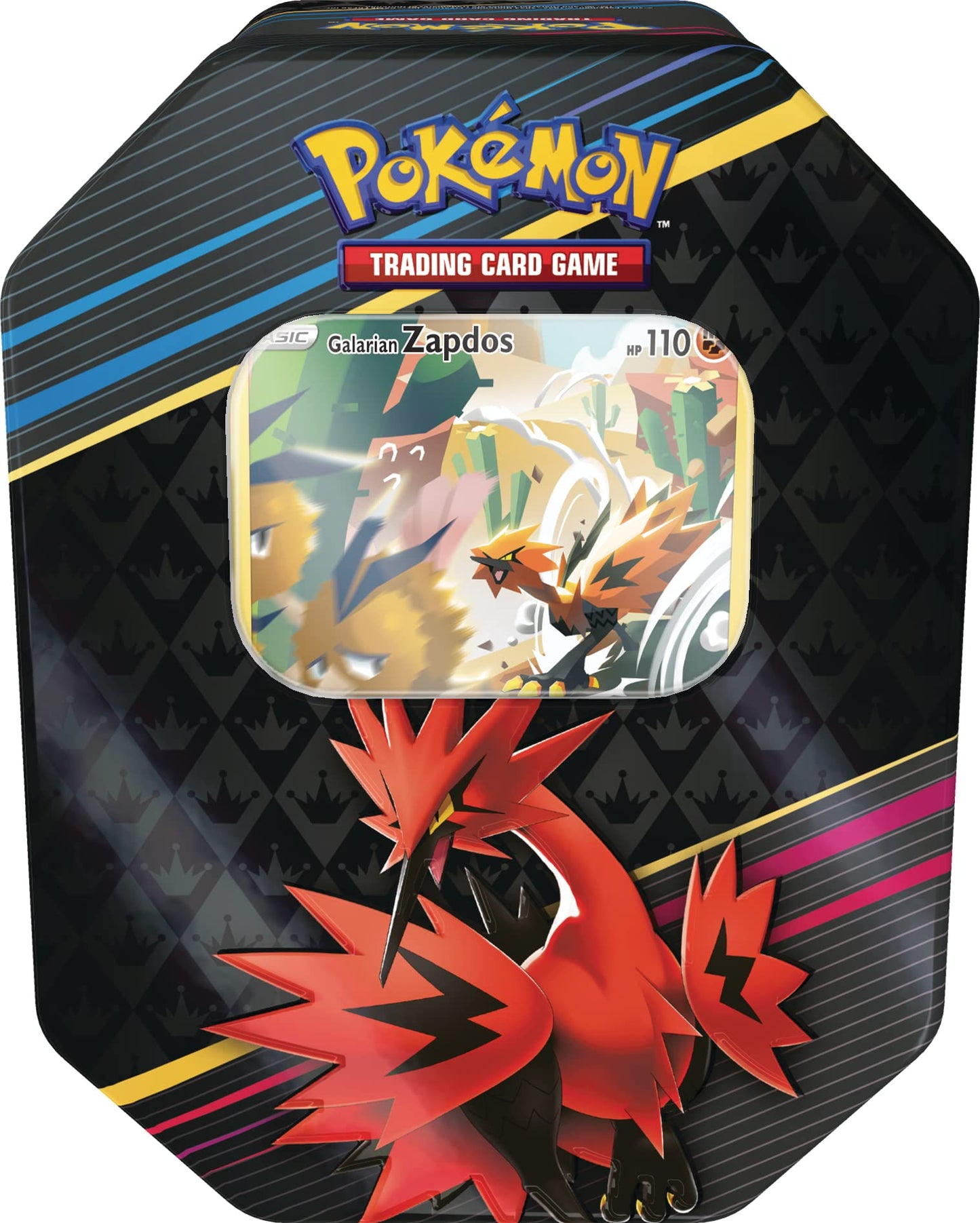 Pokémon Tcg: Crown Zenith Tin – Galarian Zapdos (1 Foil Card & 5 Booster Packs)