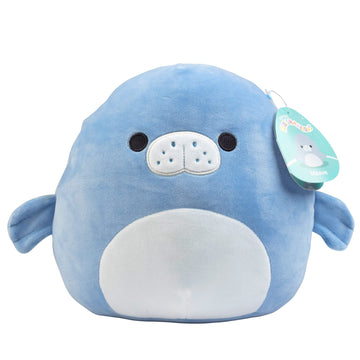 Squishmallows 8-Inch Maeve The Manatee Plush Toy - Blue Polyester Stuffed Animal - Collectible Gift for Kids, Girls & Boys