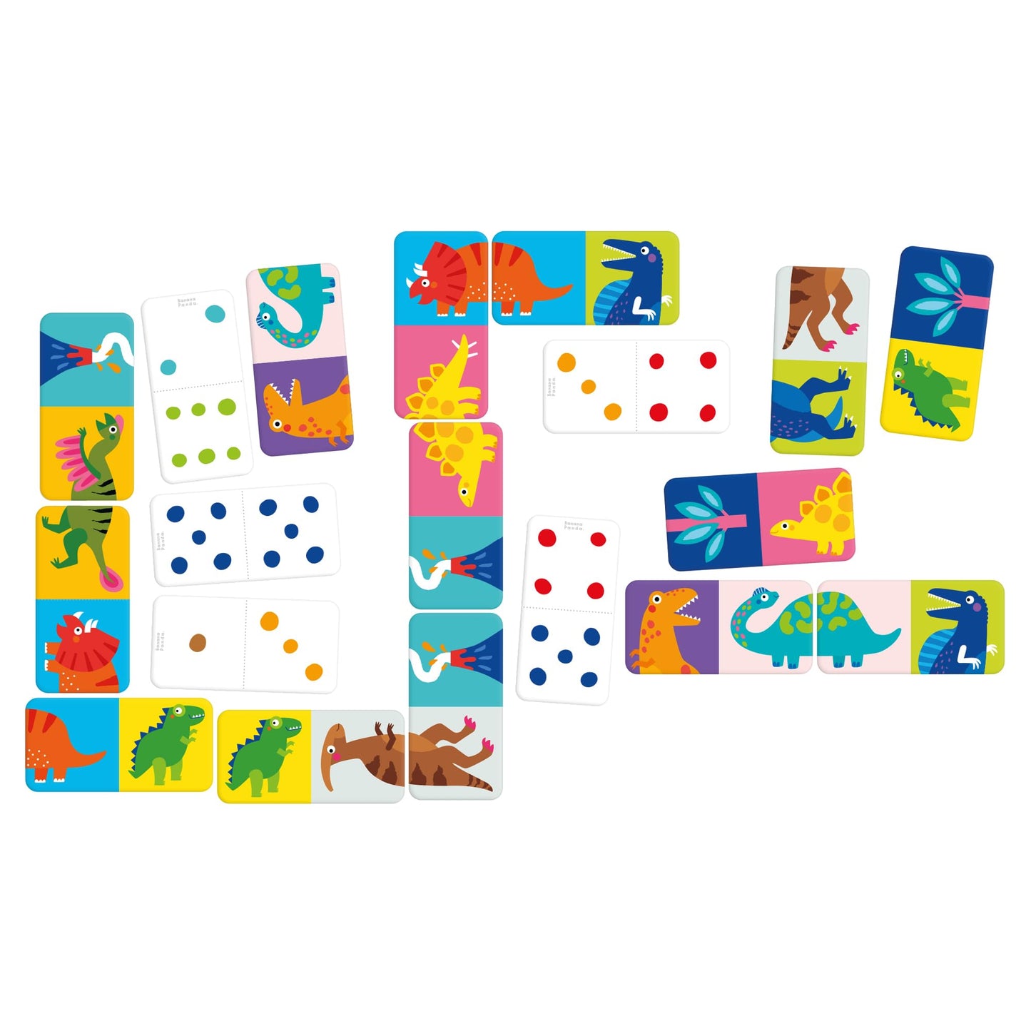 Banana Panda Let’S Play Dino Dominoes Game For Kids - Includes 28 Double-Sided Dinosaur Pieces With 2 Ways To Play, For Ages 2 Years And Up
