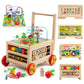 Wooden Activity Cube 7-In-1 Montessori Toy Multipurpose Educational Learning Toy For 1+ Year Old Baby Toddler Kid Boy First Birthday Gift Bead Maze Gear Number Animal Board Carrots Harvest Game