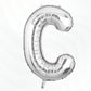 Flyloons Silver C Letter Foil Balloon Alphabets Balloons Perfect for Birthday Decoration Items, Anniversary, Bachelorette, Weddi