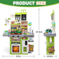 Red Kids Play Kitchen Set, Toddler Kitchen Playset With Sound & Light, Cooking Stove With Steam, Play Sink, Play Food Toy And Ki
