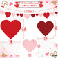 KatchOn, Felt Valentines Day Garland - No DIY, 3 String, 8.2 Feet | Red Heart Garland, Galentines Day Decorations | Valentine Ga