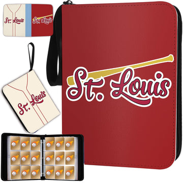 Baseball Card Binder With Sleeves 900 Pocket, St. Louis Baseball Trading Card Holder Baseball Collector Album Sports Trading Car