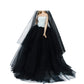 Bjdbus 11.5 Inch Girl Doll Clothes, Black White Trailing Dinner Party Gown With Long Veil